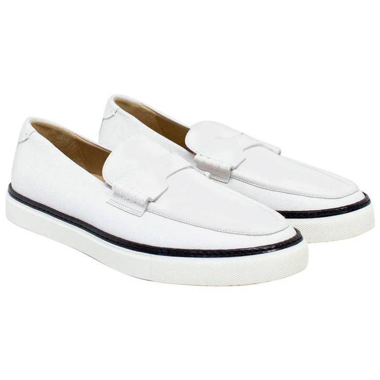 Hermes White Loafers For Sale at 1stDibs