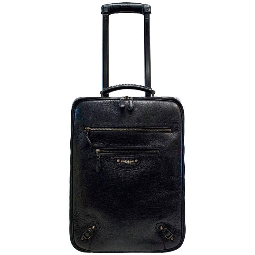 Balenciaga Black Classic Voyage Carry-on Suitcase For Sale