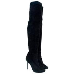 Jimmy Choo Black Suede Over-the-Knee Boots