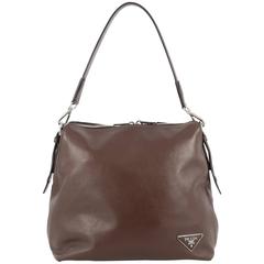 Prada Zip Top Hobo Soft Calfskin Large