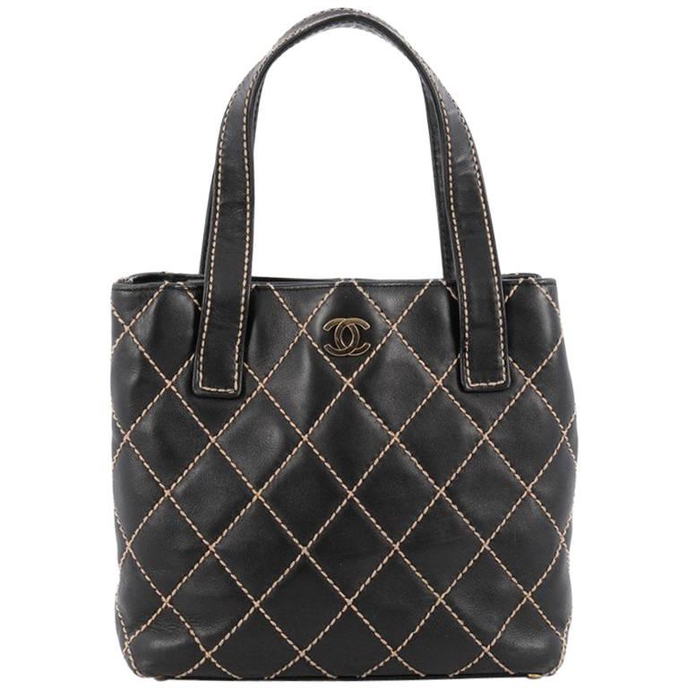 Chanel Surpique Tote Quilted Leather Small