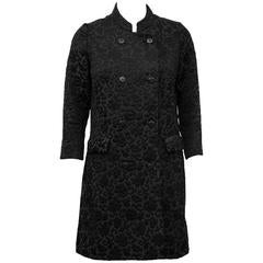 1970s Tiktinner Black Brocade Coat 12