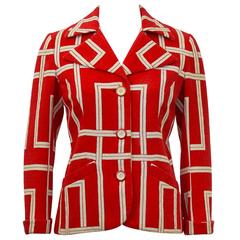 1970s Rudi Gernreich Orange and Cream Jacket 6