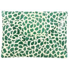 Oscar de la Renta Grafton Flat Envelope Clutch Printed Snakeskin Large