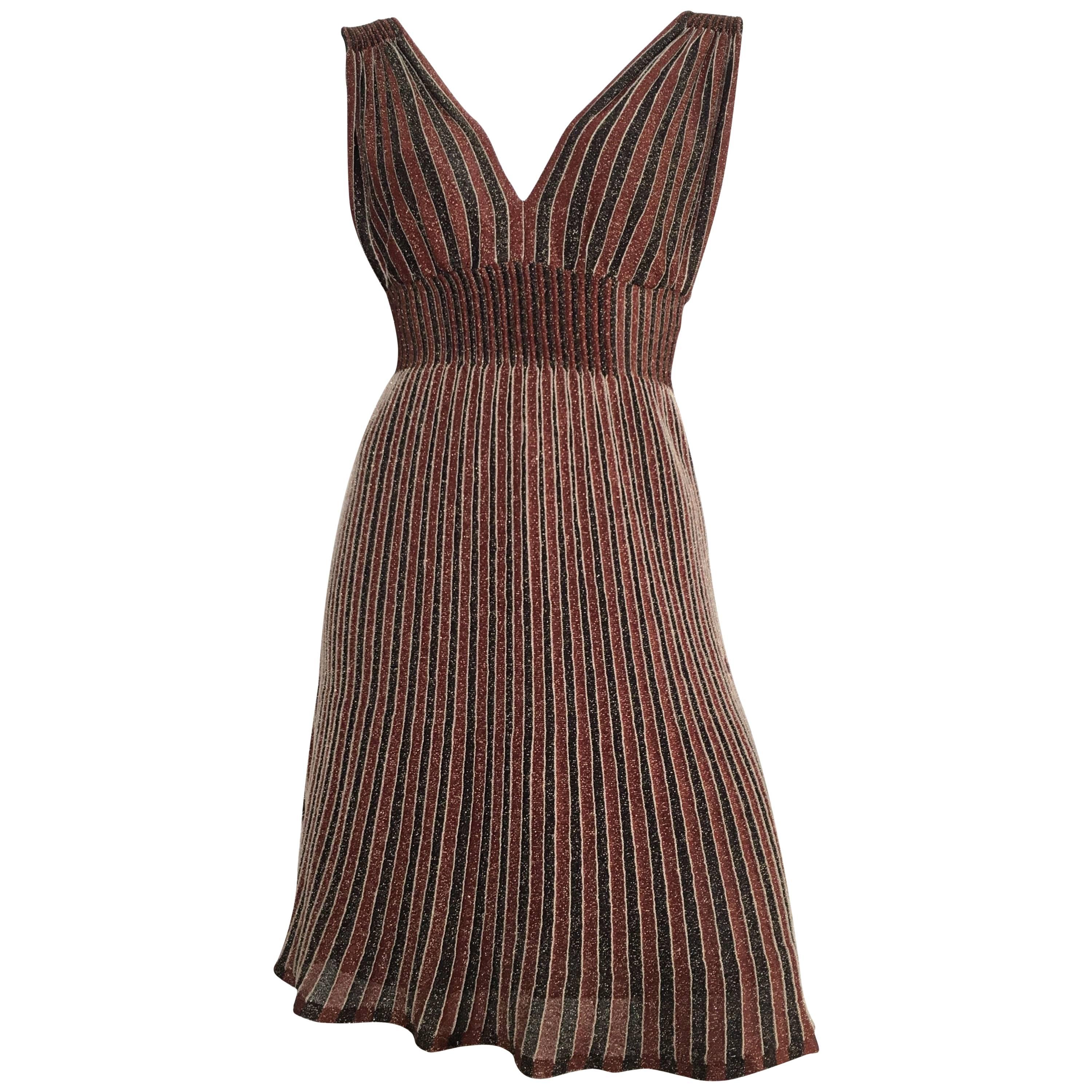 Missoni Metallic Knit Cocktail Dress Size 4/6. For Sale