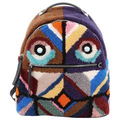 Fendi - Sac à dos Bugs en peau de mouton multicolore avec fourrure