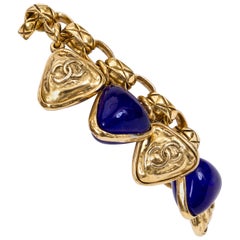 Chanel Blue Gripoix Charm Bracelet 