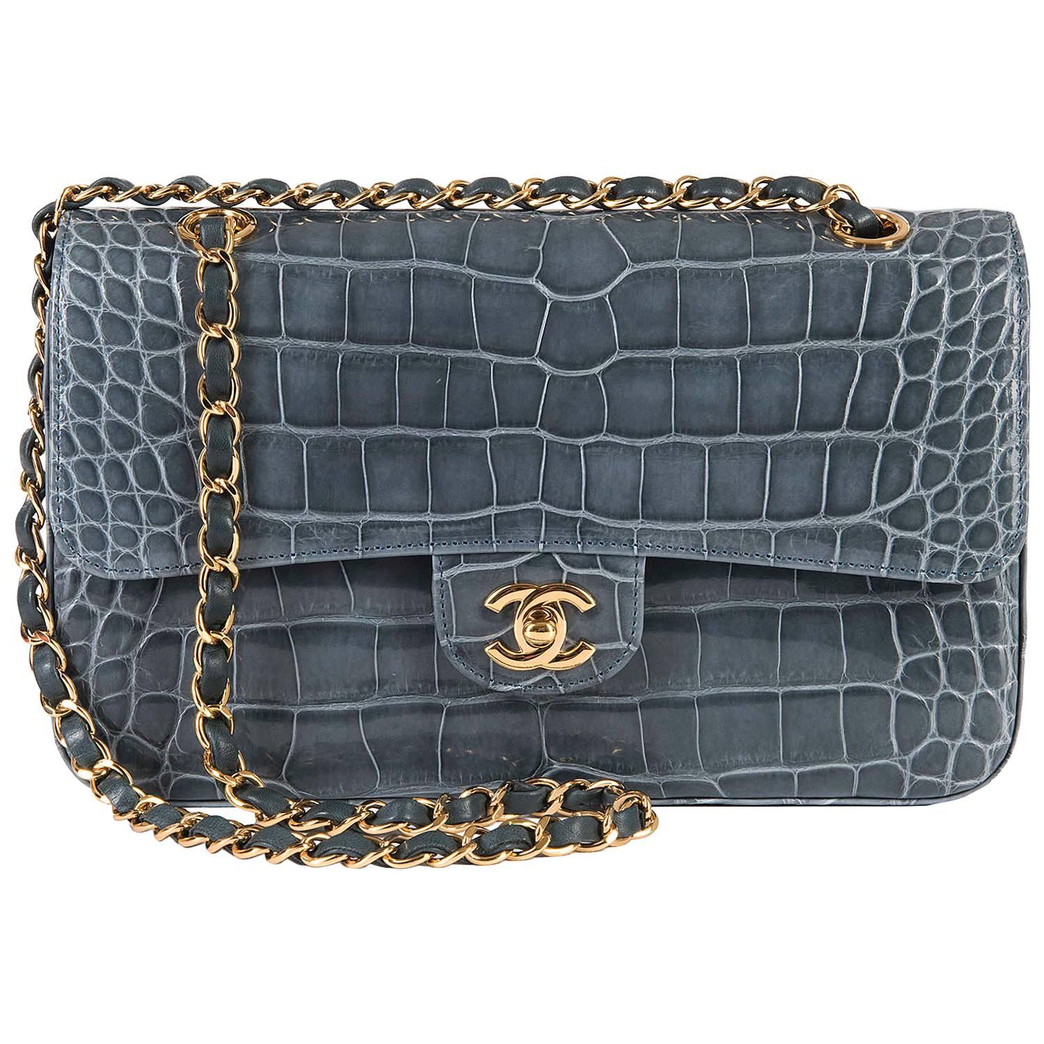 SO SO RARE Pristine Chanel Alligator Medium Double-flap 'Sac Timeless' With GHW