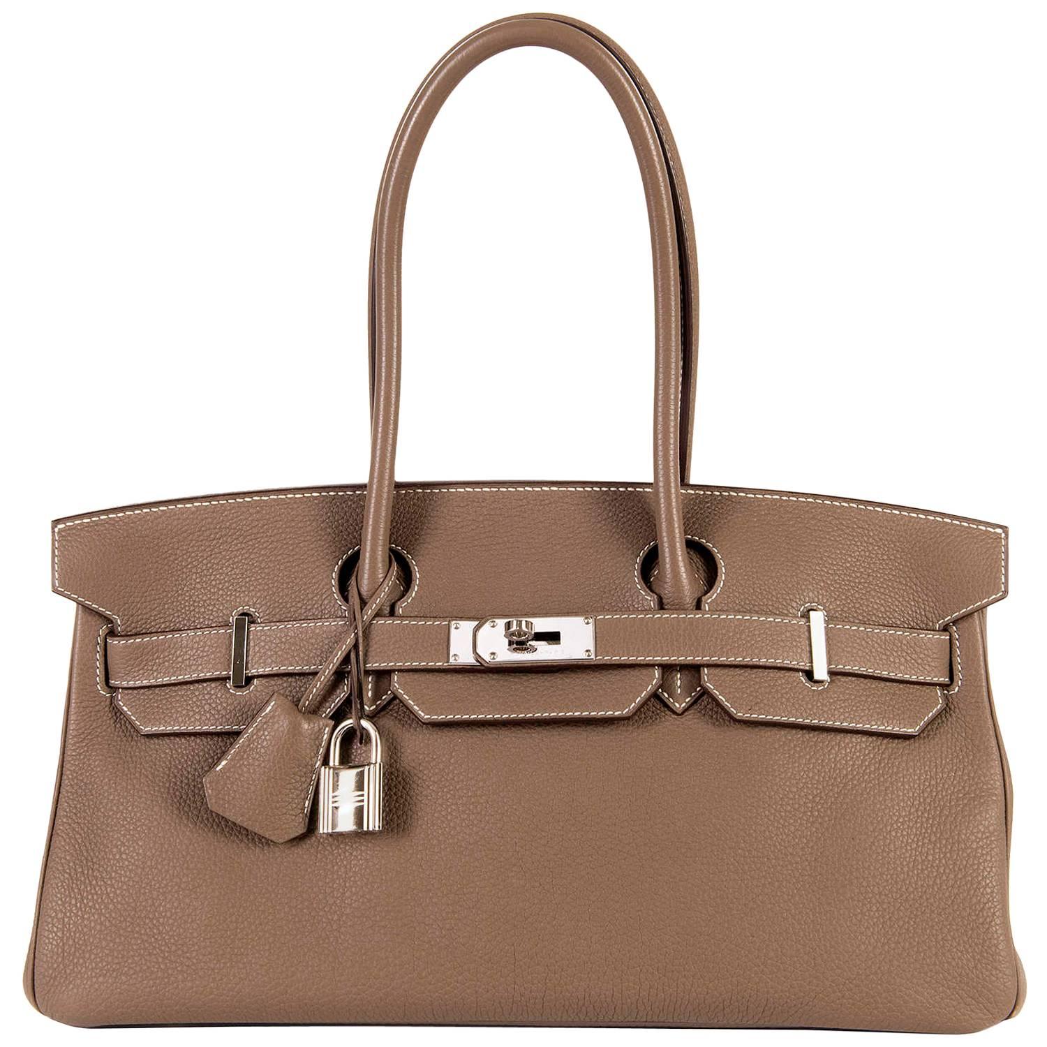 WOW Hermes 42cm JPG Birkin Bag in Etoupe Togo with Palladium Hardware For Sale