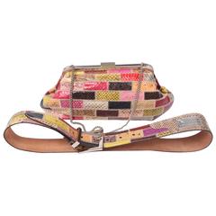  Dolce & Gabbana Python Patchwork Clutch and Belt - multi colour 