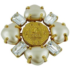 Chanel Spring 1993 Massive Jewelled Pearl Brooch