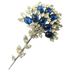 Retro Christian Dior large paste cabuchon brooch, 1960.