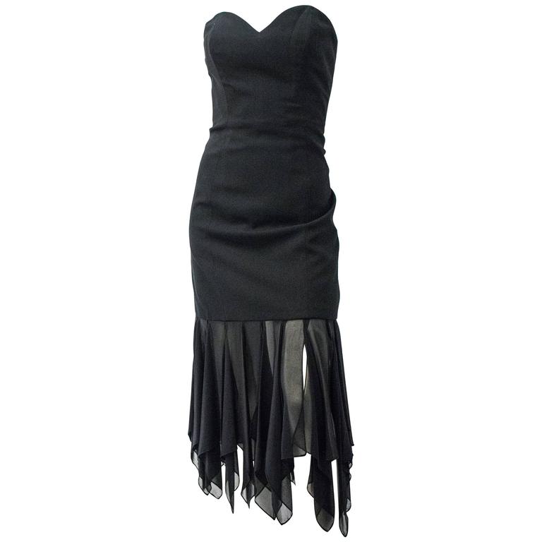 strapless handkerchief dress