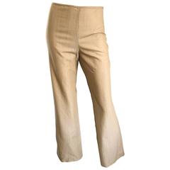 Vintage Jean Paul Gaultier 1990s Size 6 High Waisted Wide Leg Khaki Tan Pants 4