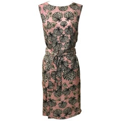 Emilio Pucci Pink Silk Shell Seashell Print Belted Sleeveless Sun Dress