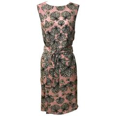 New Emilio Pucci Pink Silk Shell Seashell Print Belted Sleeveless Sun Dress 5