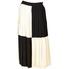 Moschino Color Blocked Pleated Skirt