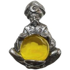 Vintage 1940s Thief Of Bagdad Alexander Korda Yellow Crystal Pin