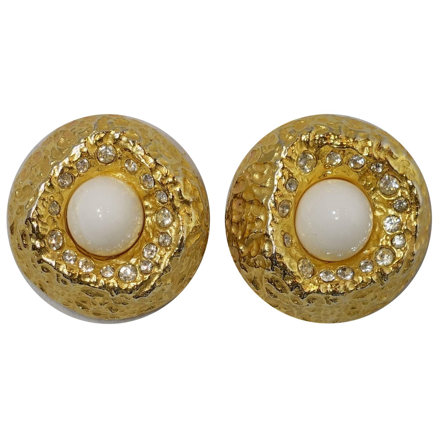 Vintage 1960’s Kenneth Lane K.J.L. Golden Clip Earrings   For Sale