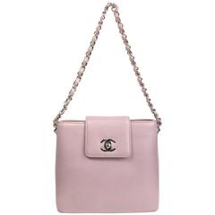 Chanel Purple Lambskin Leather Silver Chain Mini Handbag