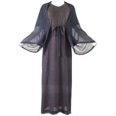 Issey Miyake 1990s layered shirt dress with attached cardigan 3