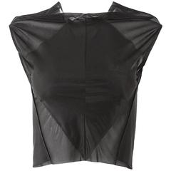 Maison Martin Margiela Vintage Artisanal Black Stretch Cropped Top 12