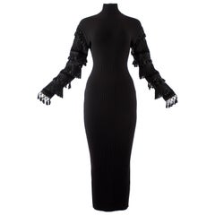 Jean Paul Gaultier Autumn-Winter 1985 black rib knit evening dress