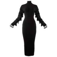 Jean Paul Gaultier Autumn-Winter 1985 black rib knit evening dress 