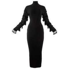 Jean Paul Gaultier Autumn-Winter 1986 black rib knit evening dress 3