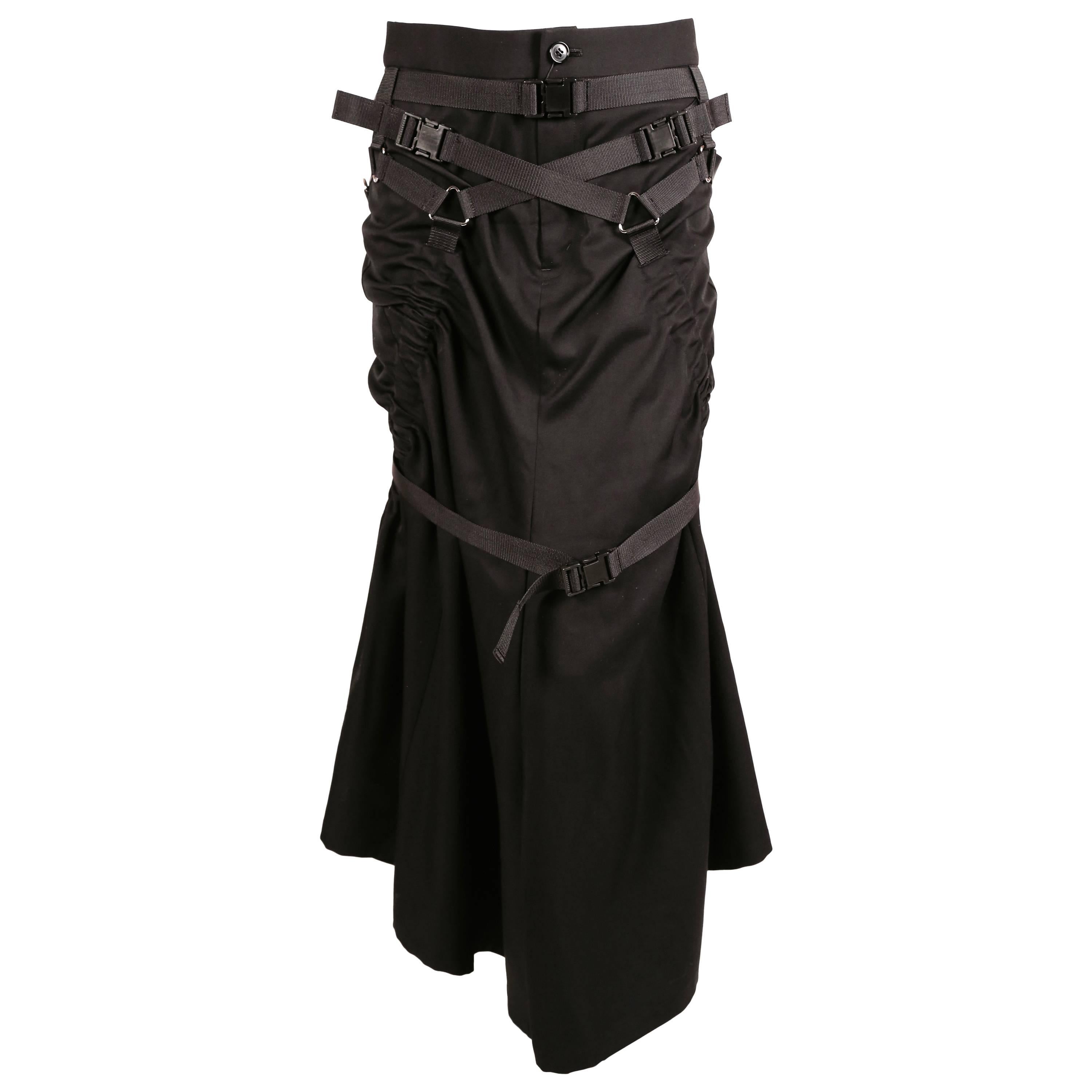 2003 JUNYA WATANABE Comme Des Garcons black nylon parachute skirt