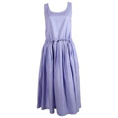early 1980's ISSEY MIYAKE periwinkle blue cotton day dress with pleats 5