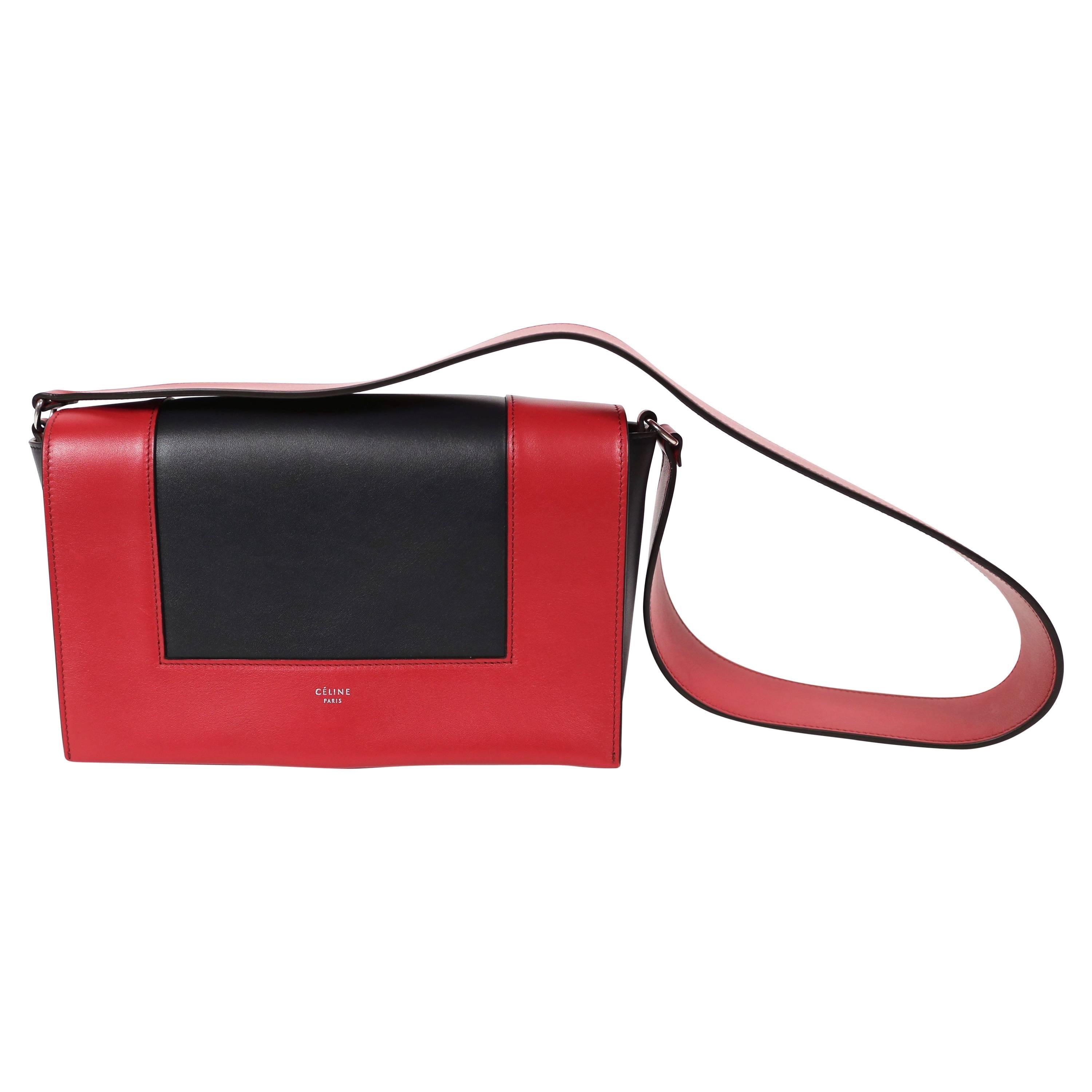 2017 CELINE Phoebe Philo dark navy blue & red frame bag - new