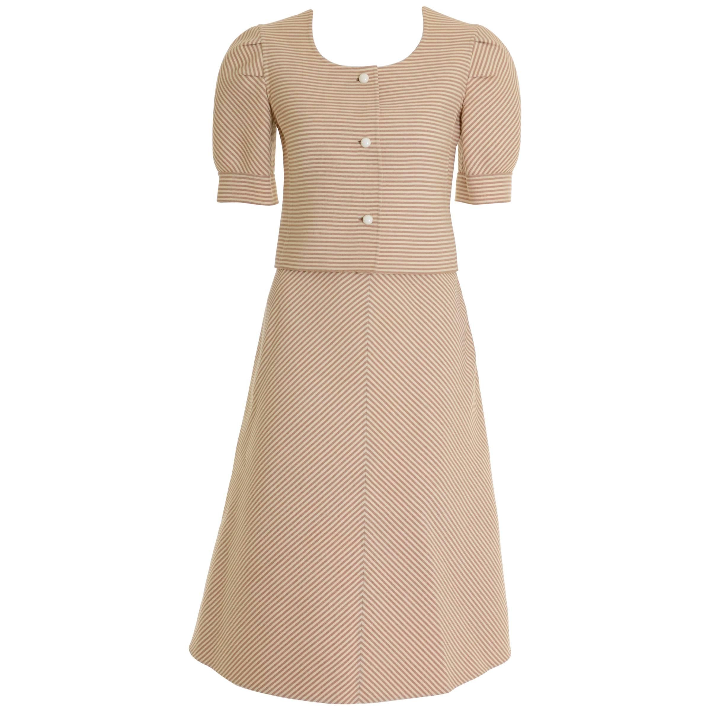 1960s MILA SCHÖN Striped Skirt Suit  For Sale