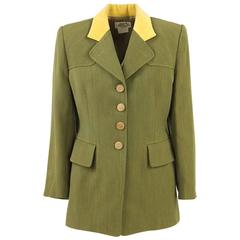 1980s Hermès Green Wool Jacket