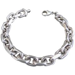 Vintage Silver Link Chain Anchor Bracelet Danish Bjarne Nordmark Henriksen