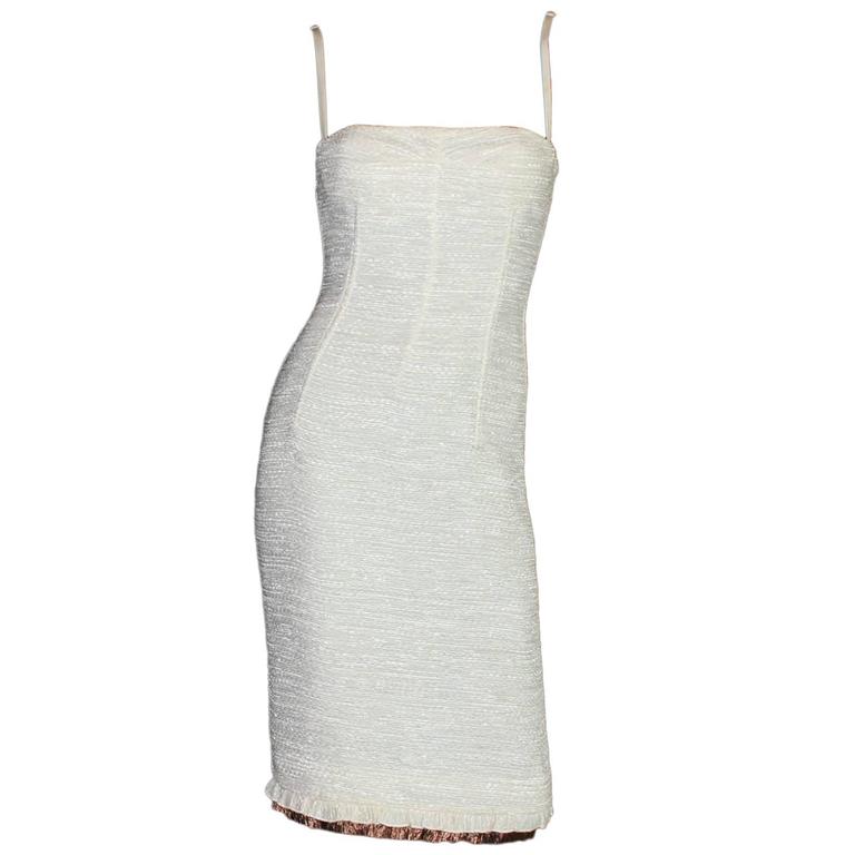 Dolce Gabbana Woven Boned Corset Dress and Coat Frayed Python Trimming For  Sale at 1stDibs