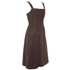Adorable 1960's Courreges Brown Corduroy Jumper Dress 7