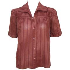 1970's Yves Saint Laurent Rive Gauche 40's Style Linen Top 10