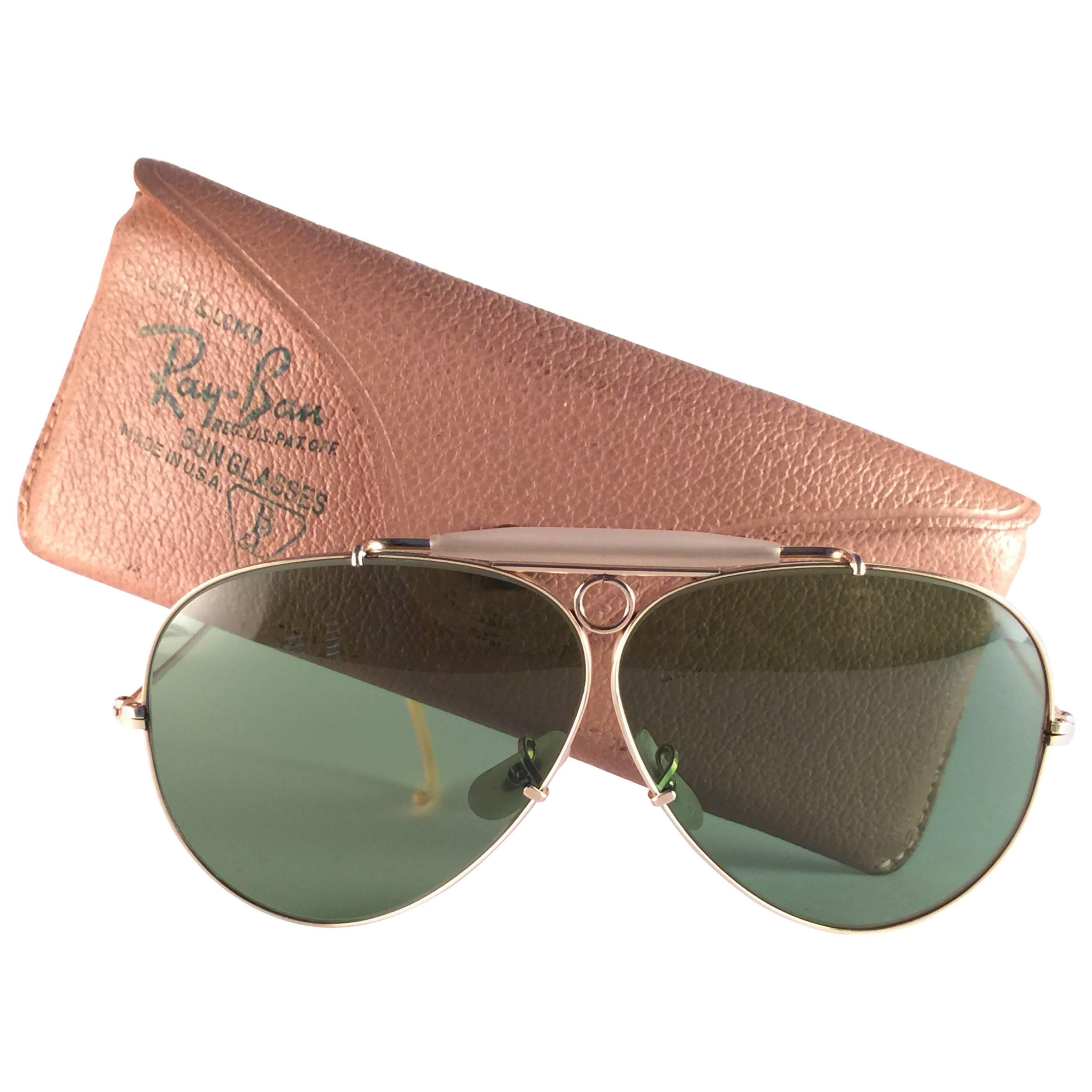 New Ray Ban Shooter 1950's Classic 12K Gold Filled Collectors B&L USA Sunglasses