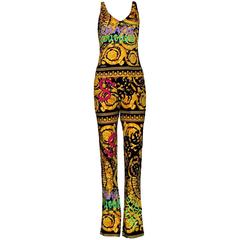 Colorful Versace Signature Medusa Print Grafitti Pants Ensemble Suit 1