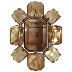 Goossens Paris Smoky Rock Crystal and Citrine Brooch 3