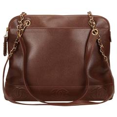 Chanel Brown Caviar "CC" Logo Shopping Tote 5
