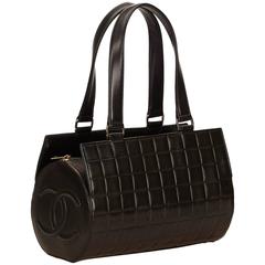 Chanel Black Lamskin Leather Chocolate Bar Shoulder Bag 12