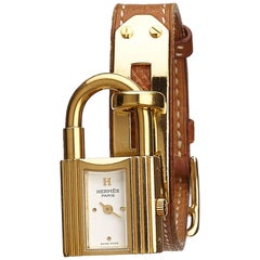Hermes Kelly Pm Natural Barenia Calfskin Leather Strap Watches