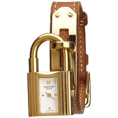 Hermes Kelly Pm Natural Barenia Calfskin Leather Strap Watches 10