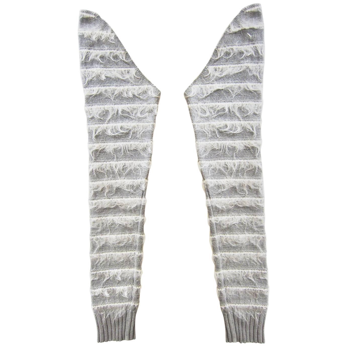 Martin Margiela Grey Knit Mohair Sleeves For Sale
