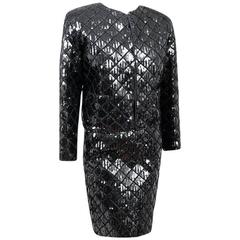 Rare Chanel Black Quilted Sequin Skirt Suit as shown in Metropolitan Museum NYC 9
