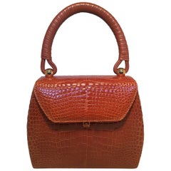 Maxima for Contessa Anna Vintage Tan Alligator Handbag