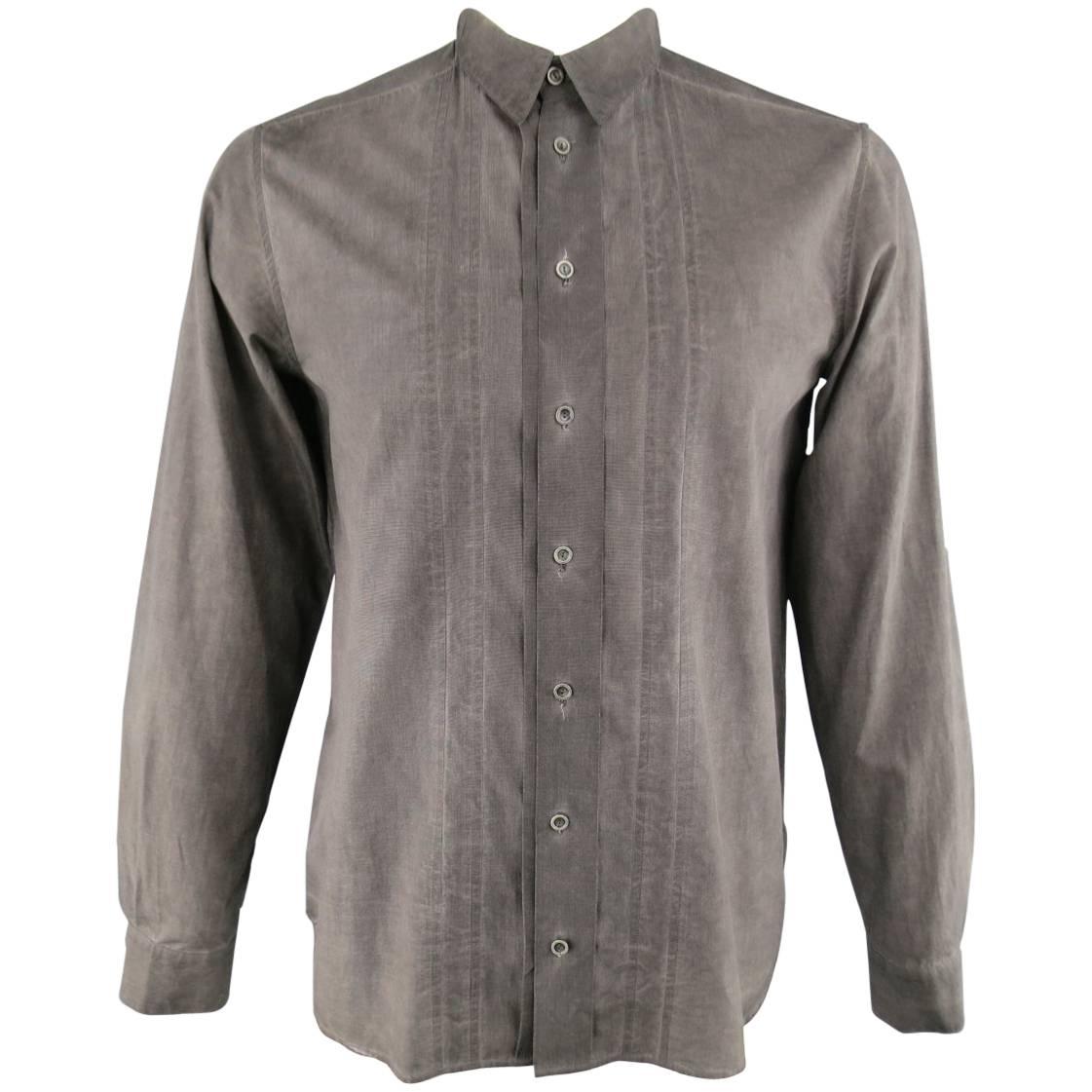 FORME 3'3204322896 Shirt - Smalll Charcoal Washed Dyed Cotton Long Sleeve  For Sale at 1stDibs | forme 3'3204322896