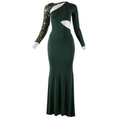 Emilio Pucci Autumn-Winter 2011 emerald green evening gown with embellishment